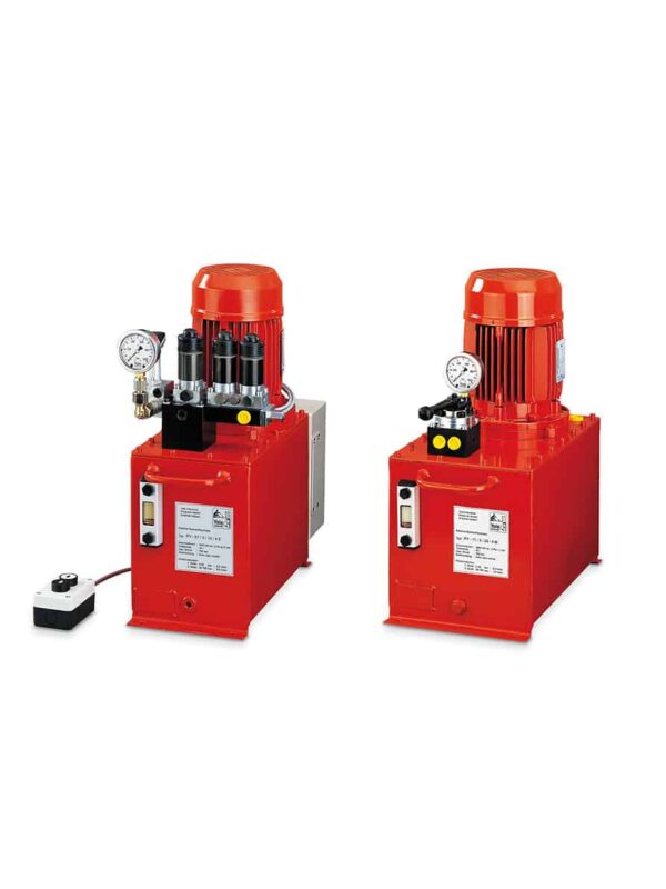 Elektriske hydrauliske pumper, som er nemme at betjene, da de leveres samlet og klar til brug.